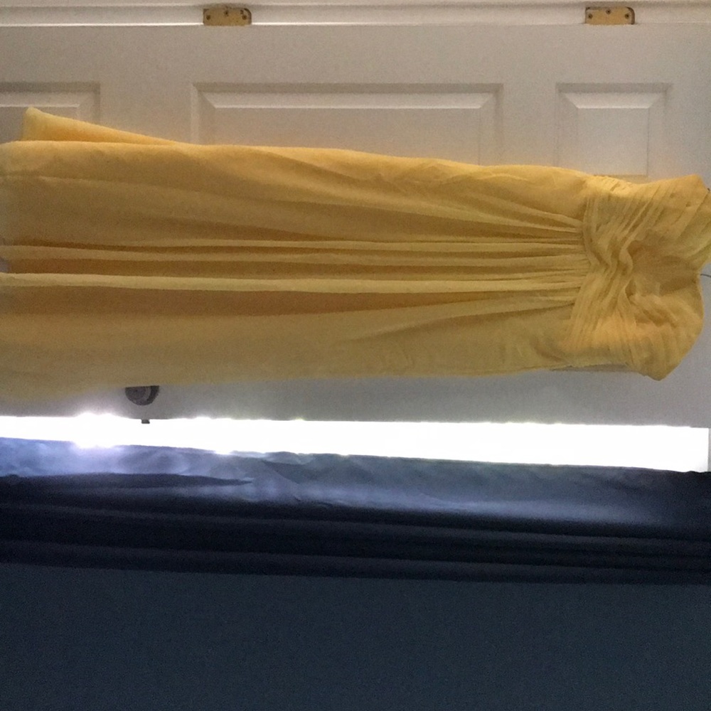 Yellow Strapless Evening Dress